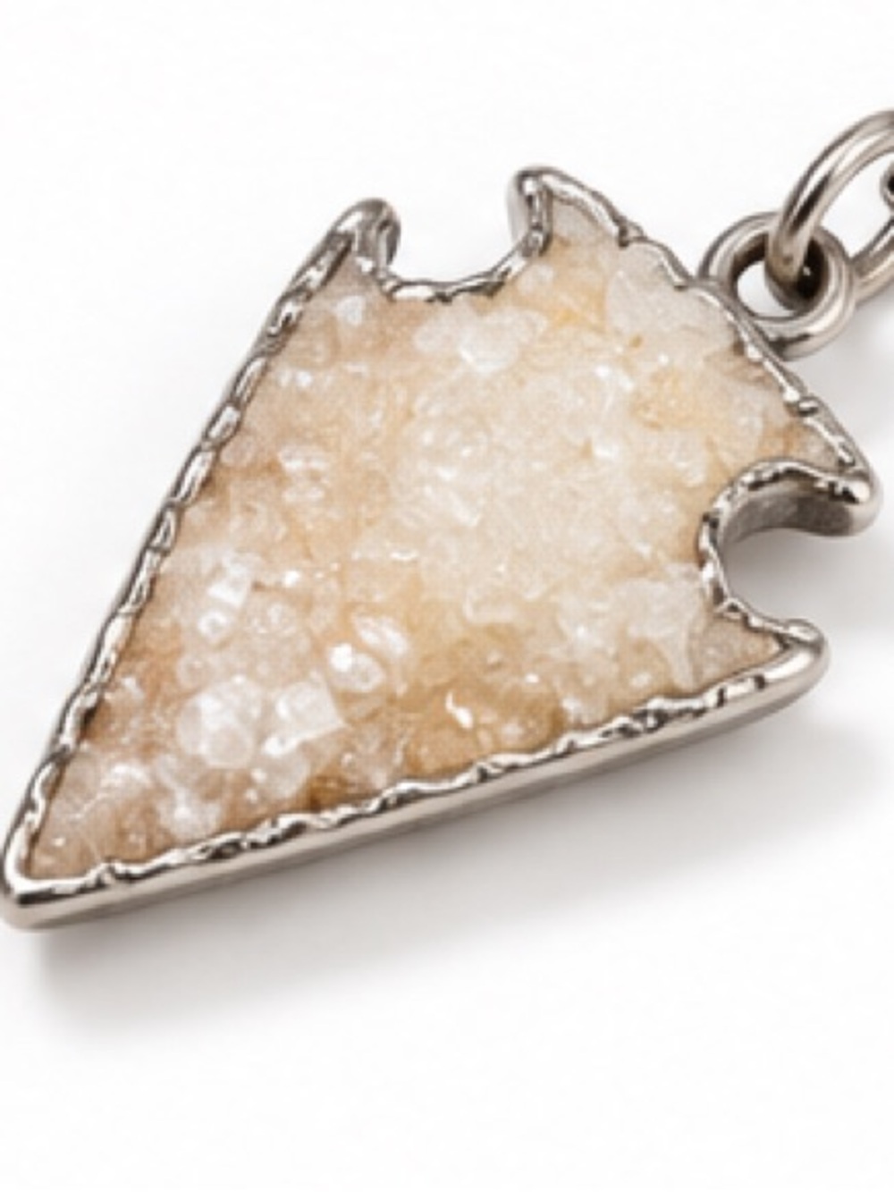 NEW - Handmade Sterling Silver Reversible Druzy Arrowhead Necklace – 16”